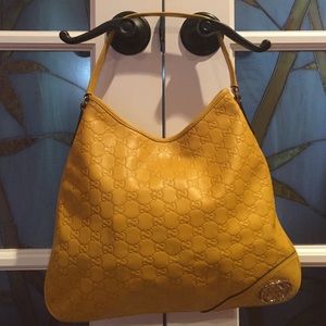 Gucci Yellow leather Guccissima "New Britt" Hobo