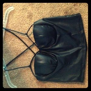 Faux Leather Bustier