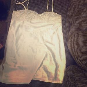 Beautiful white silk and lace slip