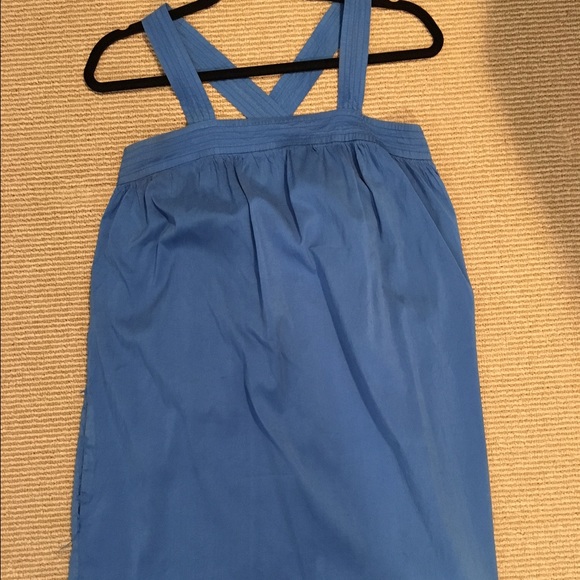 Calypso St. Barth ocean blue raw silk dress