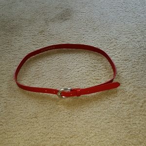Red leather belt