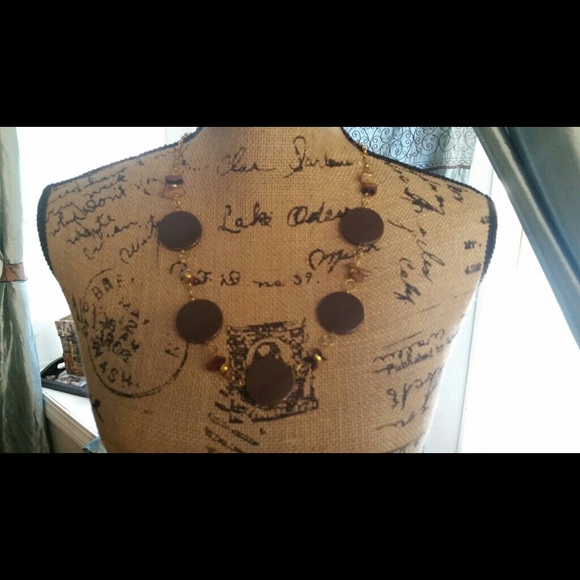 Brown madallion  necklace