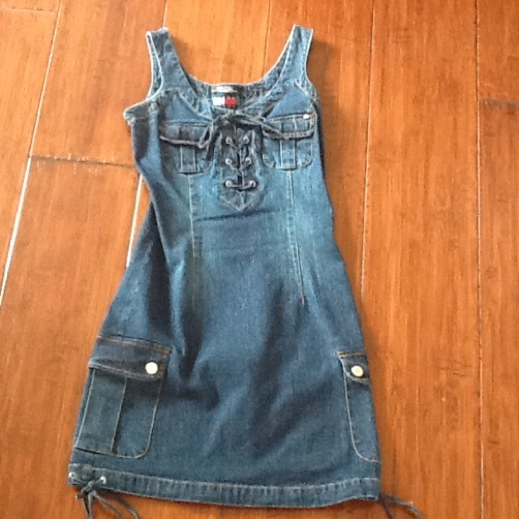 Blue jean jumper dress