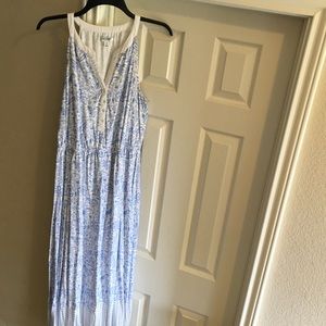 Old Navy white and blue maxi dress