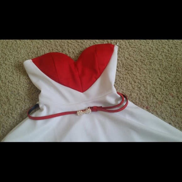 Red and white heart shaped dress