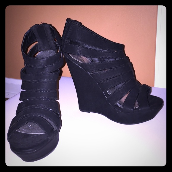 Caged platform sandal bootie wedges - Picture 1 of 3