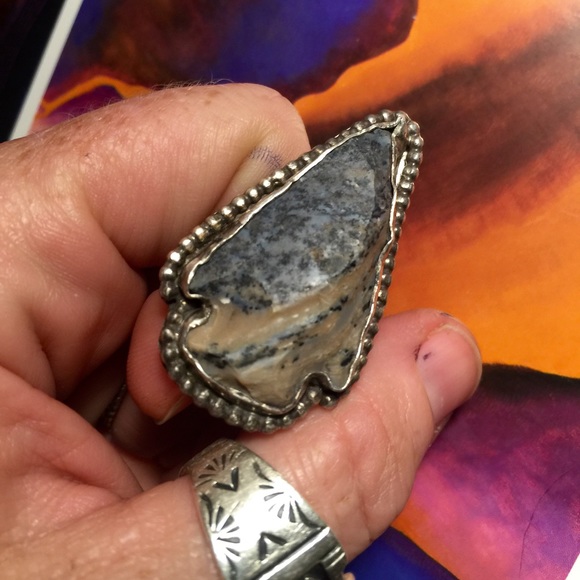 Free People Jewelry - Bundled Blue Jasper 💙 Sterling Arrowhead Ring