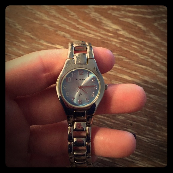 Fossil silver band light blue face watch - Picture 1 of 4