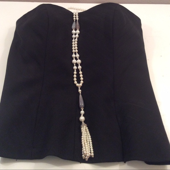 Banana Republic Strapless Black Corset Top