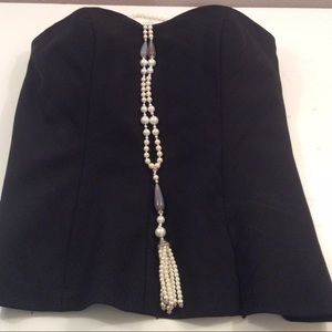 Banana Republic Strapless Black Corset Top