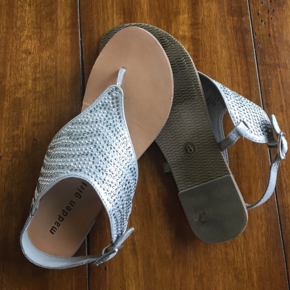 Madden Girl silver sandals, size 8