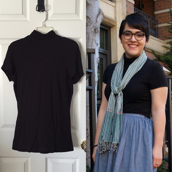 H&M Tops - H&M Black Short Sleeve Turtleneck