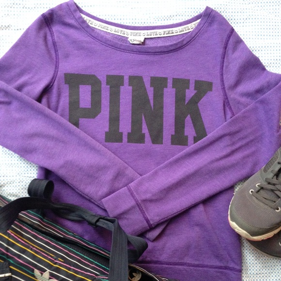 PINK Victoria's Secret Sweaters - Victoria Secret Pink Sweatshirt in Purple