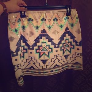 Sequin native pattern skirt