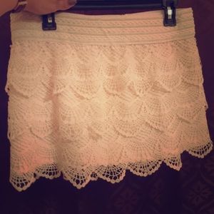 Lace mini skirt
