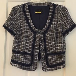 Tweed blazer short sleeves Banana Republic Size12