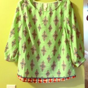3/4 sleeve Pink Owl top NWT