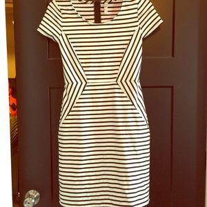 White and black stripe dress