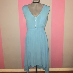 High low teal casual dress