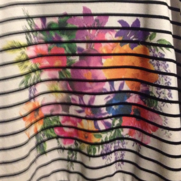 OVERSIZED STRIPED GRAPHIC SWEATER (forever young) - Picture 2 of 4