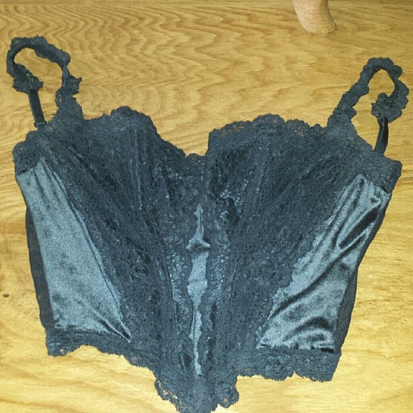 Black  Corset Boustier Vintage Victorias Secret