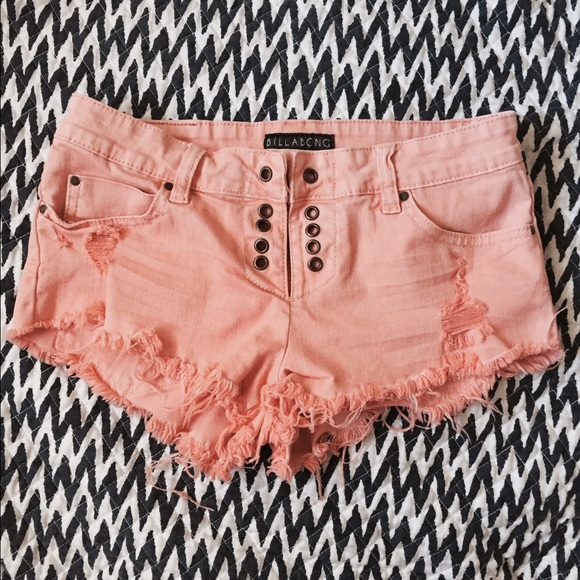 Coral pink billabong cut offs shorts