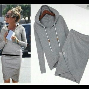 Comfy skirt with sweatshirt set