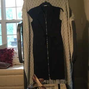 Calvin Klein's black zip-up dress