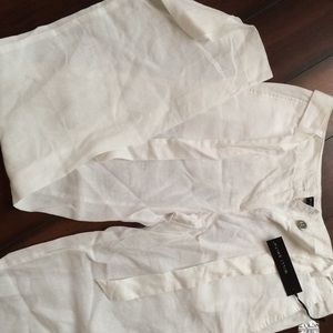 White wide leg pants