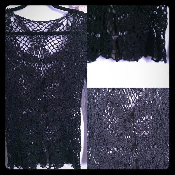 Crochet cardigan, very 90,s. - Picture 1 of 4