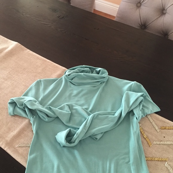 BCBG teal, turtle neck, long sleeve shirt - Picture 3 of 4