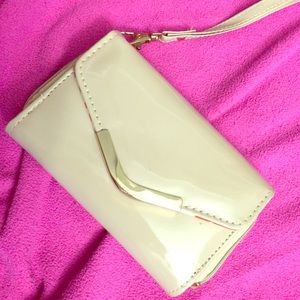 Beige wallet / hand purse / wristlet