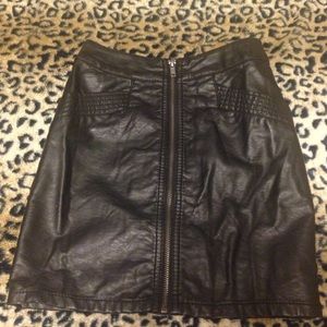 H&M Black Leather Skirt