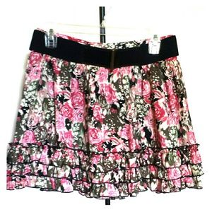 high waisted floral skirt