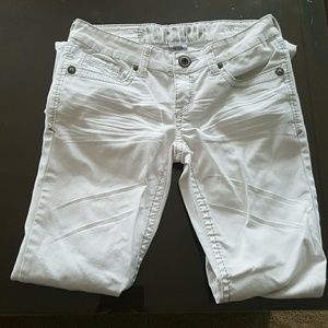 White hydrologic skinny jeans