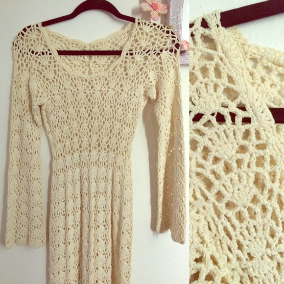 Mexican wedding crochet dress, bohemian chic. - Picture 1 of 4