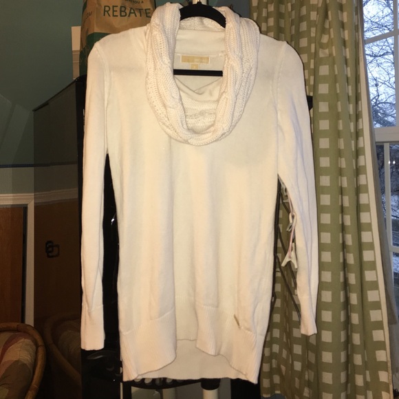 Michael Kors S cowl neck sweater white