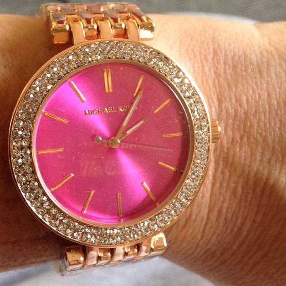 Rose gold and pink watch