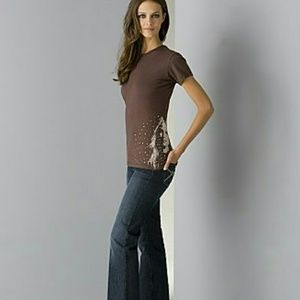 Jordache Boot Cut Dark Blue Jeans w/gold stitching