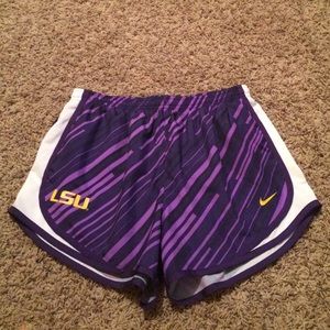 LSU Nike dri-fit shorts.