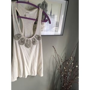 Beaded cream tank