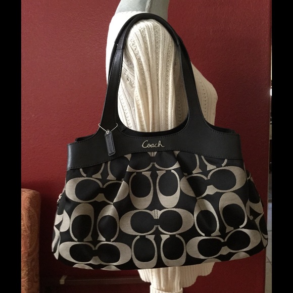 Coach Handbags - Authentic Signature Coach Purse in Black