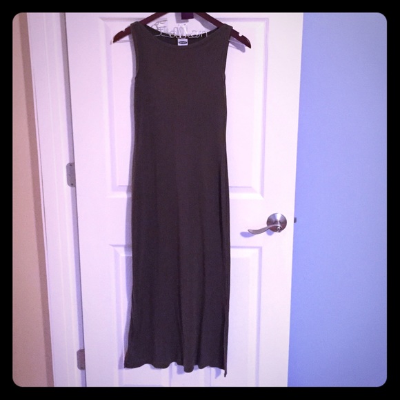 Long olive green dress