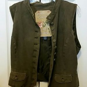 Smooth Brown Button Vest