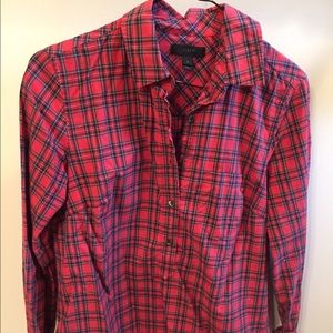 Plaid Boyfriend Popover Shirt