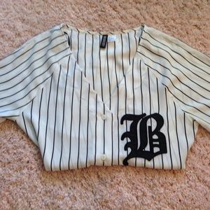 Black and White Baseball Tee