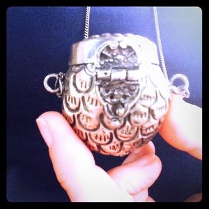 Vintage Pewter Poison Necklace