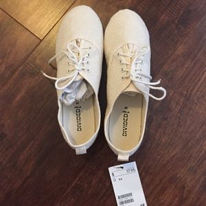 White Floral Oxfords