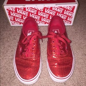 Red Sequins Vans