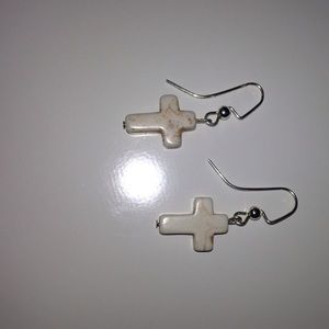 Dangly cross earrings